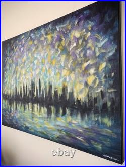 Original Painting Abstract Cityscape Confetti City 36x48 on Canvas Modern Art