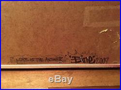 Original Painting Ben Eine All you need is Love On wood not Canvas Signed Banksy