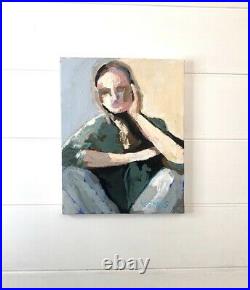 Original Painting Figurative Impressionist Female Canvas Portrait Modern Art