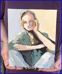 Original Painting Figurative Impressionist Female Canvas Portrait Modern Art