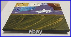 Original Painting Joe Maktima Winter Village Acrylic Gold Leaf On Canvas 12x9