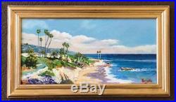 Original Painting Laguna Beach Acrylic on Canvas 8x16 framed, by C. Pecharka
