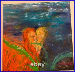 Original Painting Love Under Water 20x20 Oil on Canvas