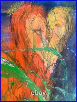 Original Painting Love Under Water 20x20 Oil on Canvas