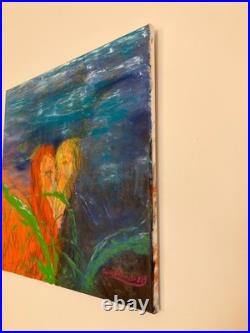 Original Painting Love Under Water 20x20 Oil on Canvas