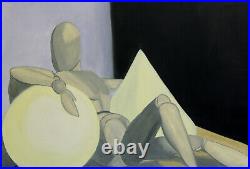 Original Painting MANNEQUIN Oil on Canvas 28 x 28 FRAMED (Art/Abstract)