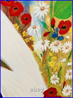 Original Painting Romanian Girl36/48 Inch Signed by Artist