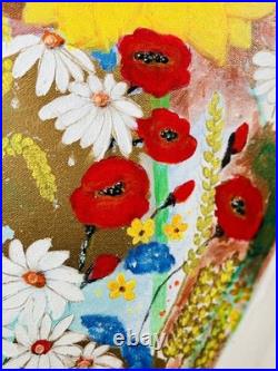 Original Painting Romanian Girl36/48 Inch Signed by Artist