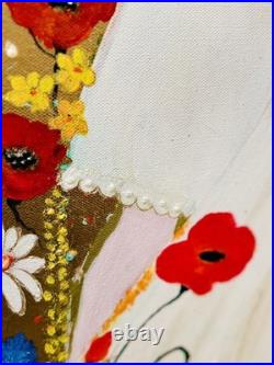 Original Painting Romanian Girl36/48 Inch Signed by Artist