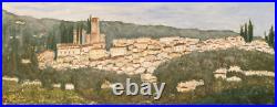 Original Painting View of Barga (Florence), Italy 20x16 Oil on Canvas