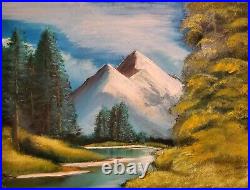 Original Painting on Canvas Wall Art Landscape Mountain Beauty Stream River