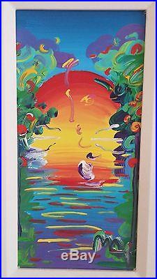 Original Peter Max Acrylic Painting on Canvas Better World Detail Version 2 #5