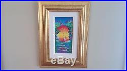 Original Peter Max Acrylic Painting on Canvas Better World Detail Version 2 #5