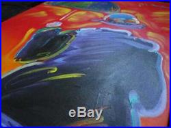 Original Peter Max Umbrella Man Acrylic on Canvas with COA
