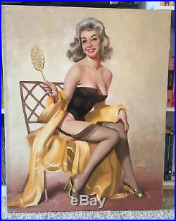 Original Pin Up Painting Donald Rusty Rust Oil on Canvas 24x30 Pinup Gayle