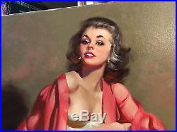 Original Pin Up Painting Donald Rusty Rust Oil on Canvas 24x30 Pinup Ruby