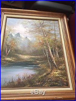 Original ROGER BROWN Winter Landscape Oil Painting on Canvas 20 x 16
