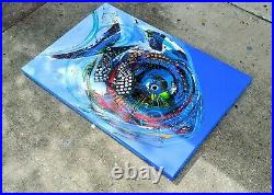 Original Scarpace Abstract Fish Art Painting, Vivid, Wall Art, Must SEE