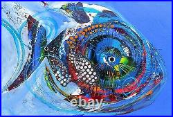 Original Scarpace Abstract Fish Art Painting, Vivid, Wall Art, Must SEE