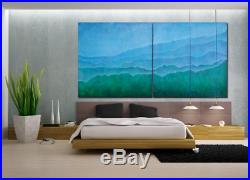 Original Set of 2 36x36 Abstract Paintings Large Canvas Art Blue/Green Abstract