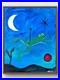 Original-Signed-11x14-Canvas-Abstract-Animals-Acrylic-Bold-Blue-Home-Decor-A140-01-icyr