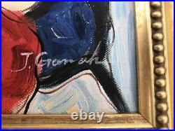 Original Signed J Garrah Oil on Canvas of Seated Woman Painting Framed