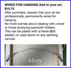 Original Signed Mixed Media Art Abstract Cat Wild Painting 11x14 OOAK