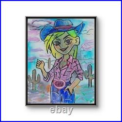 Original Signed Mixed Media Art SHEE Series Painting 11x14 Home Decor