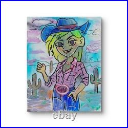 Original Signed Mixed Media Art SHEE Series Painting 11x14 Home Decor