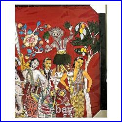 Original Sri Lankan Buddhist Art Jathaka Painting Hand-Painted Acrylic Canvas