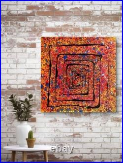 Original Stretched Canvas UV active Abstract Contemporary Painting to order
