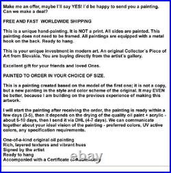 Original Stretched Canvas UV active Abstract Contemporary Painting to order