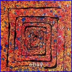 Original Stretched Canvas UV active Abstract Contemporary Painting to order