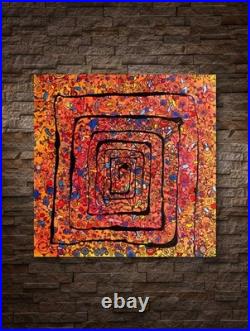 Original Stretched Canvas UV active Abstract Contemporary Painting to order