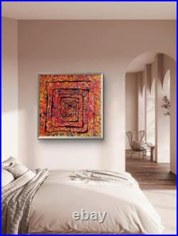 Original Stretched Canvas UV active Abstract Contemporary Painting to order