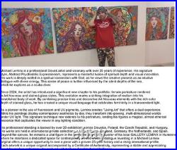 Original Stretched Canvas UV active Abstract Contemporary Painting to order