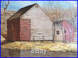 Original Vintage 1950's Oil on Canvas Guilford Ct. Douglas Kent Spencer's Barn