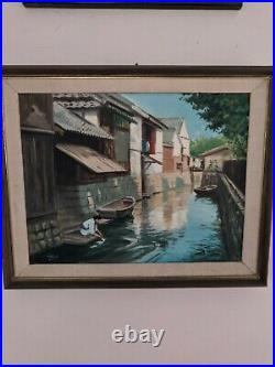 Original Vintage Oil Painting on Canvas by Hayashi Nobuo