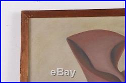 Original Vintage Signed Abstract Mid 20th Century Oil On Canvas