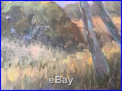Original William Dorsey Landscape, Sycamores, Oil on Canvas, Framed