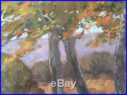 Original William Dorsey Landscape, Sycamores, Oil on Canvas, Framed