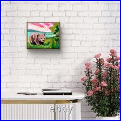 Original Wombat Whimsy Landscape 8x10 Acrylic Canvas Panel Signed Wall Art Original Wombat Whimsy Landscape 8x10 Acrylic Canvas Panel Signed Wall Art