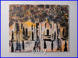 Original abstract Impressionism acrylic painting on canvas
