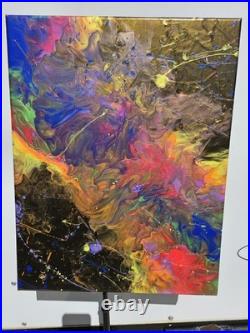 Original abstract acrylic painting on canvas 14x18 OOAK