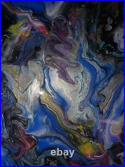 Original abstract acrylic painting on canvas Fluid Art