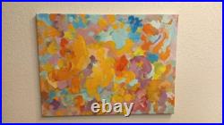 Original abstract acrylic painting on canvas One of a kind Hen on a hot plate