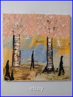 Original abstract acrylic painting on canvas Walking Romeo