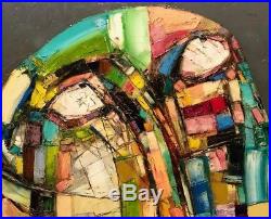 Original abstract painting PORTRAIT oil on canvas 30x40 in artist signed