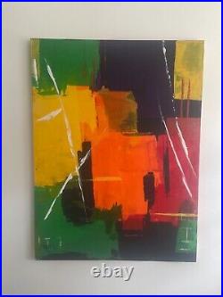 Original acrylic on canvas large abstract painting 36 x 48 x 2