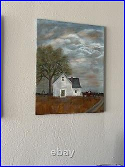 Original acrylic on canvas painting, titled Farmhouse by LisaK Fine art